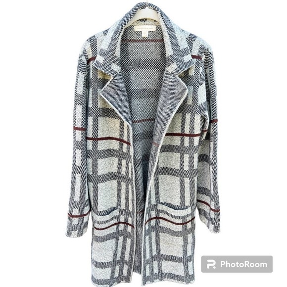 MONTEAU Cardigan Plaid/Tartan‎ Sweater size Large - Picture 1 of 8